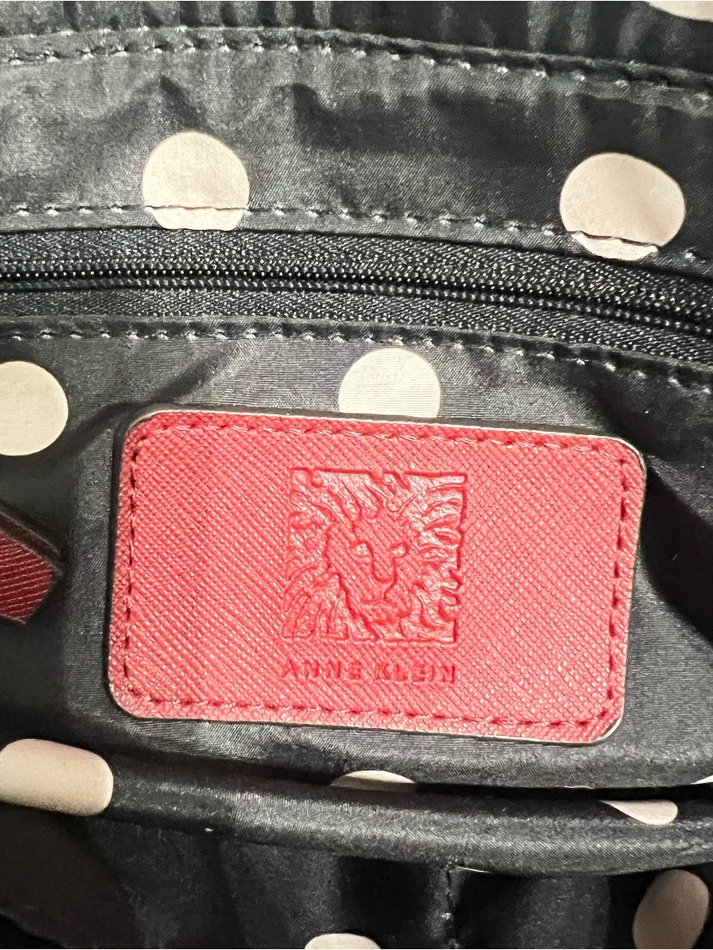Anne Klein Satchel Vegan Leather Gold Tone Lion Logo Wine Red Color - Picture 7 of 10